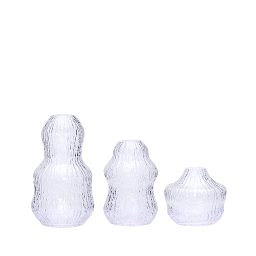 Hübsch vazen Fuyu - glas - ø11xh20cm/ø10xh15cm/ø11xh10cm