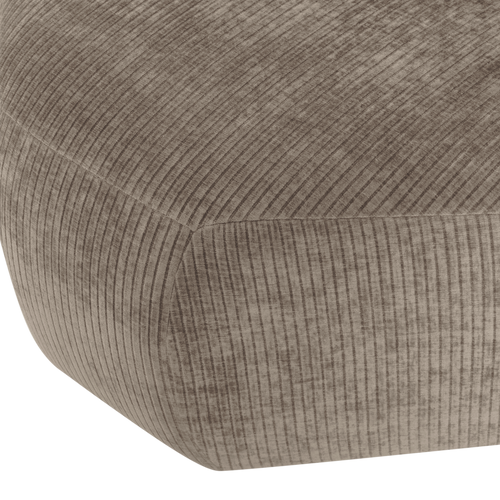 WOOOD hoekelement rond Mojo Base - Ribstof - Donkerzand - 74x110x110