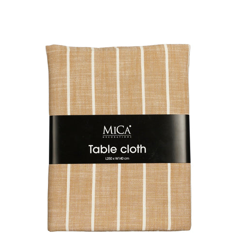 Mica Decorations  Alivo Tafelkleed - L250 x B140 cm - Organisch Katoen - Bruin, Wit