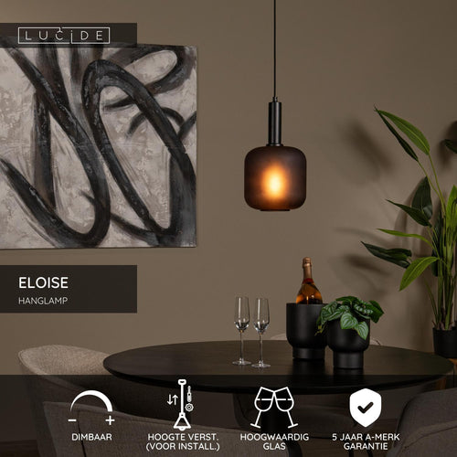 Lucide hanglamp ELOISE - 1xE27 - Zwart
