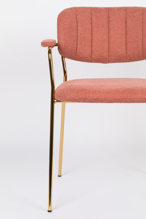 Housecraft Living Jolien Eetkamerstoelen armleuning Goud/Roze - Set van 2 - vtwonen shop