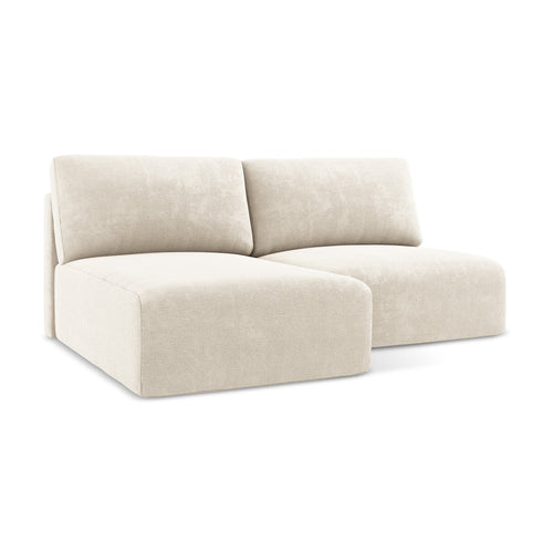 LaMiaSofa hoekbank links Ostia - chenille stof - lichtbeige - 210x149x79