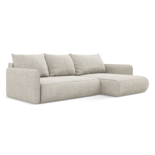 LaMiaSofa hoekbank rechts Palermo - chenille stof - zilver - 240x148x86