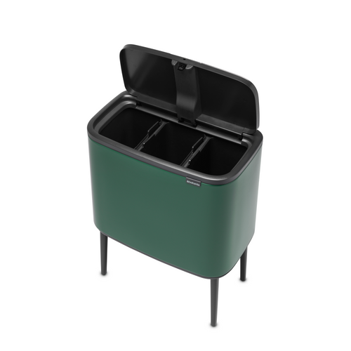 Brabantia Bo Touch Bin, met 3 binnenemmers, 3 x 11 liter - Pine Green