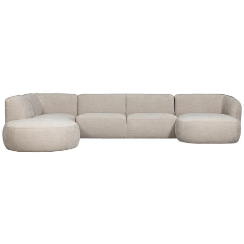 WOOOD bank links Polly - Polyester - Zand - 71x353x150/245 - vtwonen shop