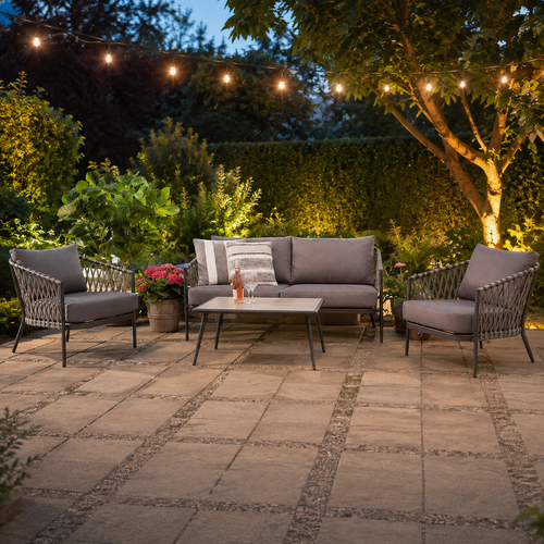 Lisomme Christel 4 delige tuin loungeset donkergrijs