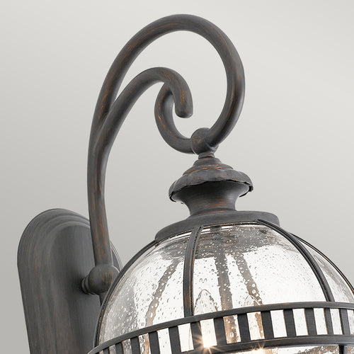 Elstead Halleron - 2 Lichts Outdoor Globe Wandlantaarn Lichtgrijs IP44, E14