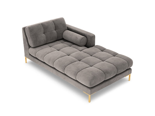 Cosmopolitan Design rechter chaise longue Bali flueel, lichtgrijs - 185x102x75cm