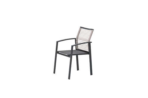 Garden Impressions Cosmo tuinstoelen set van 4 – carbon black / rope natural
