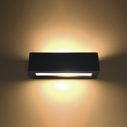 Sollux Lighting Wandlamp keramiek VEGA zwart - 32,5x9,5x9,5cm