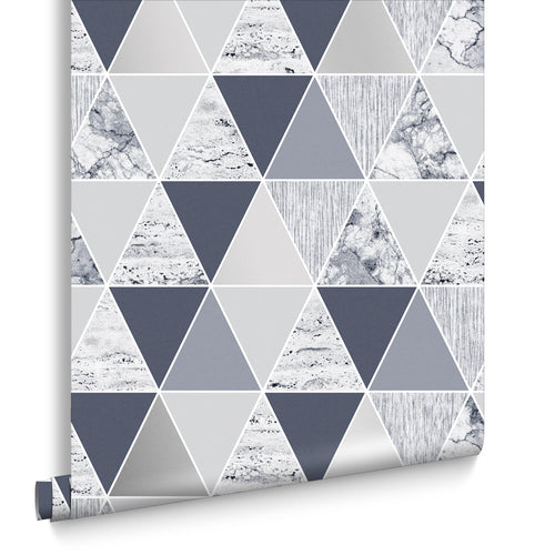 Graham & Brown Vliesbehang - Reflections - Blauw - 10mx52cm