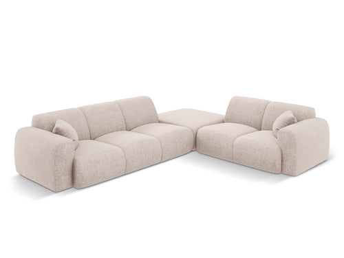 Cosmopolitan Design rechter hoekbank Nolio 4-zits, chenille, beige - 250x315x72cm