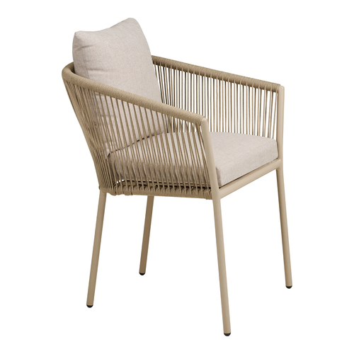 Artichok Mexx aluminium tuinstoel beige - met armleuning en kussen
