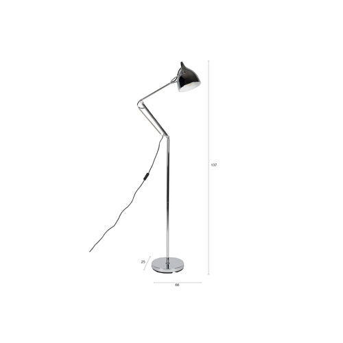 Zuiver Reader Leeslamp/ Vloerlamp Chrome - Zilver - vtwonen shop