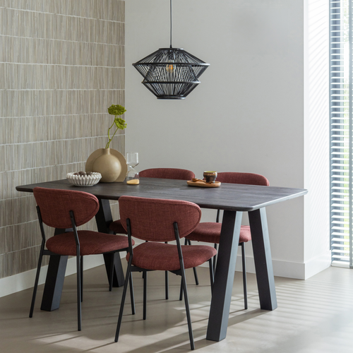 WOOOD eettafel afgerond vingerlas Tablo - Eiken - Mystic Brown - 160x90