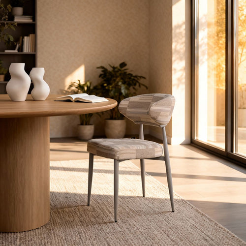 DÉJA Living Eetkamerstoel Nora - Greige Stof - Set van 2 - vtwonen shop