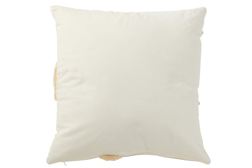 J-Line kussen Cirkel - textiel - wit/beige