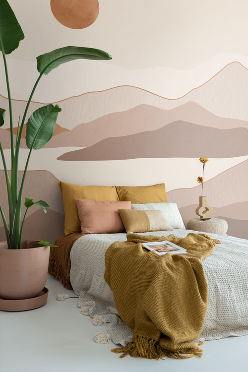 ESTAhome fotobehang woestijn landschap bruin en terracotta - 250 x 279 cm - 159475 - vtwonen shop