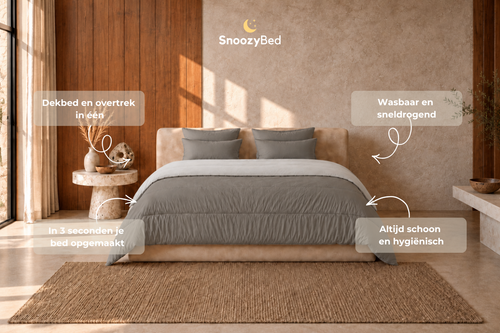 SnoozyBed - Dekbed zonder overtrek - Light Grey & Granite - 240x200cm