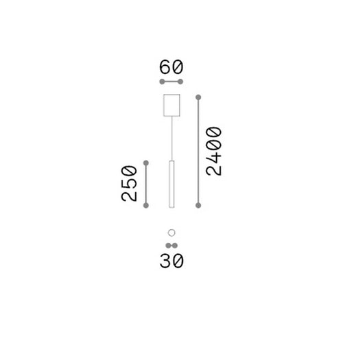 Ideal Lux LOOK 25 cm slanke hanglamp voor aan het plafond, wit, 1x LED 1000lm 3000K