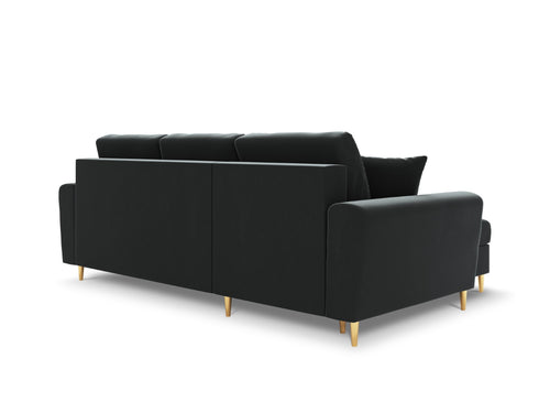 Cosmopolitan Design Omkeerbare converteerbare hoekbank met opbergdoos Kyoto 4-zits, flueel donkergrijs - 145x241x88cm