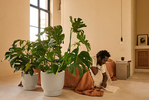 elho amber grail 40 linnen wit | Bloempot |Premium statementdesign