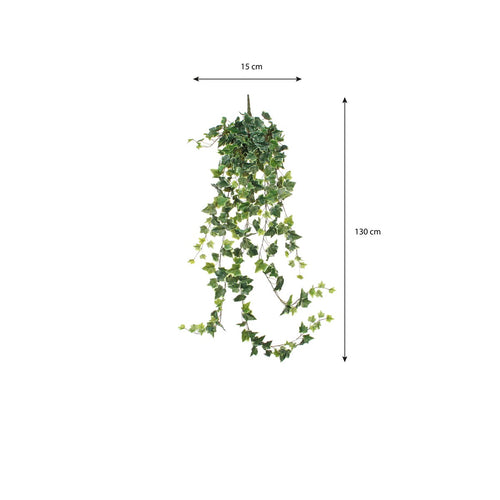 Mica Decorations Hedera Kunst Hangplant - H129 cm - Groen Bont
