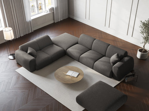 Cosmopolitan Design linker hoekbank Nolio 4-zits, chenille, grijs - 250x315x72cm