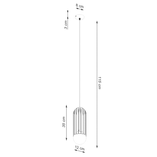 Sollux Lighting Hanglamp BRINA 1 zwart - 12x12x115cm