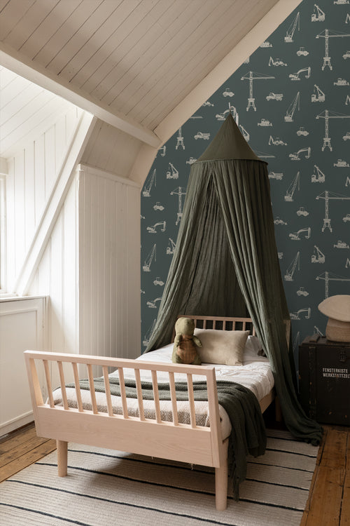 ESTAhome behang voertuigen vergrijsd zeegroen - 53 cm x 10.05 m - 139974 - vtwonen shop