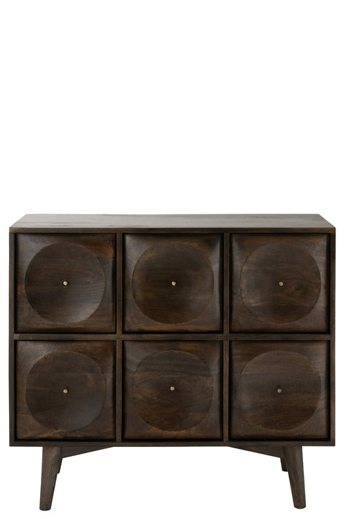 J-Line ladekast Cirkel - hout - donkerbruin