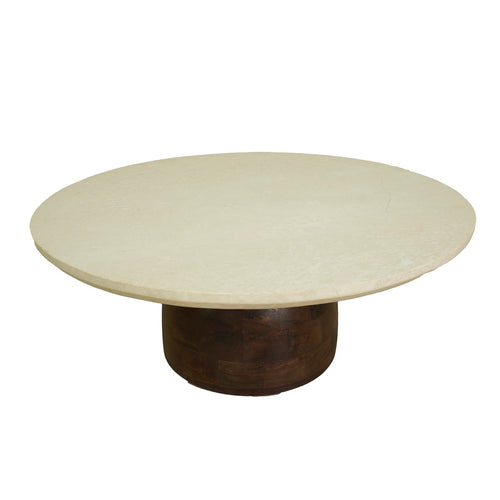 DÉJA Living Salontafel Miro - Rond Donkerbruin Marmer - 90x90x35cm