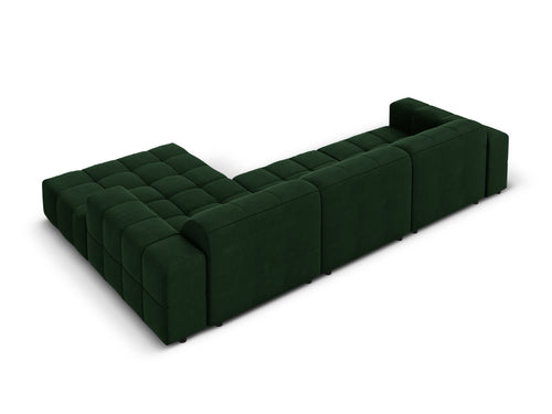 Cosmopolitan Design rechter hoekbank Chicago 4-zits, flueel flessengroen - 167x294x78cm