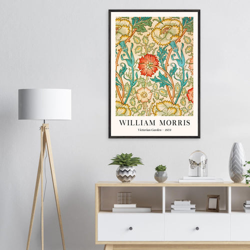 Artfulprints Poster met Lijst William Morris - Victorian garden 1876   - A4 21x29.7 cm - Groen