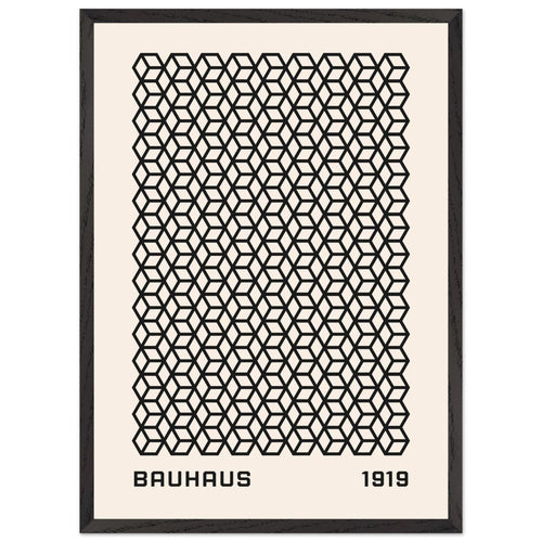 Artfulprints Poster met Lijst Bauhaus - 1919 beehive   - 50x70 cm - Zwart / Wit