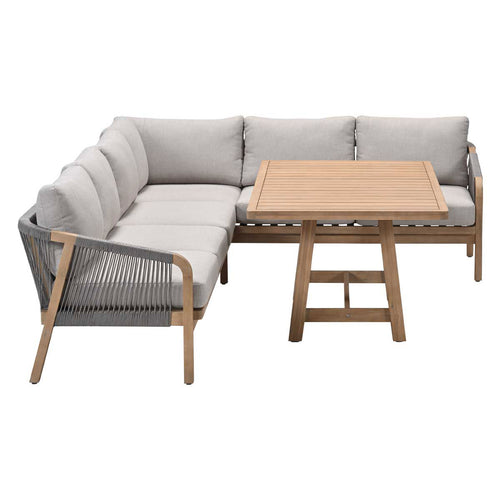 Garden Impressions lounge dining set Alora grey sand - 3-delig rechts