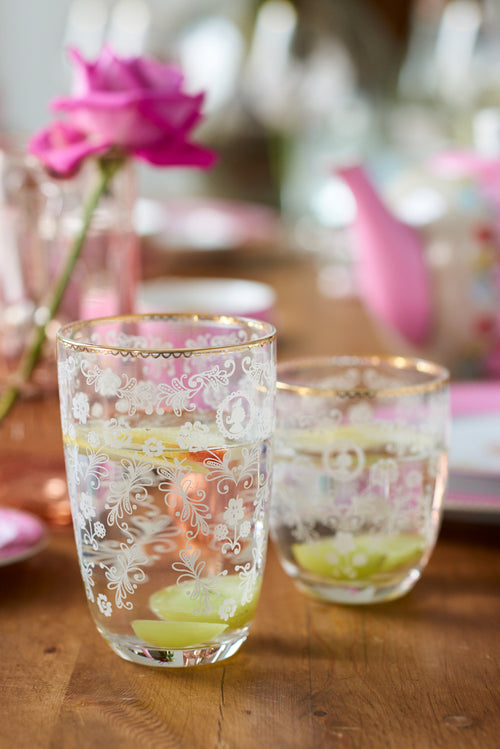 Pip Studio Floral Waterglazen - Servies - Set van 4 drinkglazen - Gebloemd - 280ml - vtwonen shop