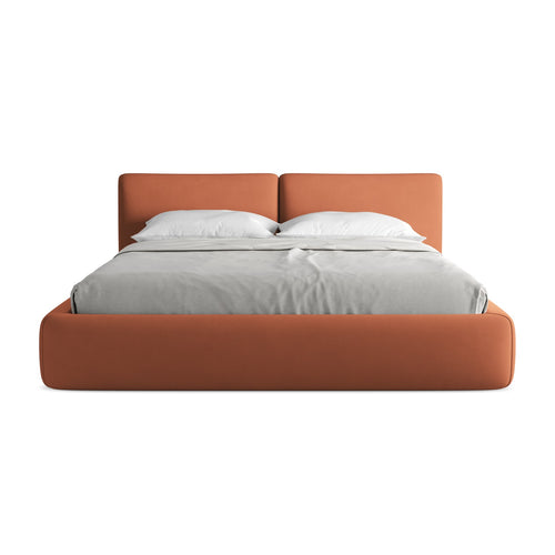 LaMiaSofa Bed met opbergruimte MILANO - Chenille - Terracotta - 200x228x82
