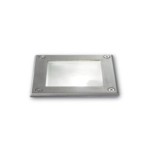 Ideal Lux PARK Vierkante inbouwgrondlamp voor buiten, staal, 1x GU10 IP67