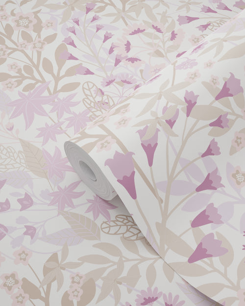 ESTAhome behang veldbloemen lila paars en vergrijsd groen - 50 x 900 cm - 131350 - vtwonen shop