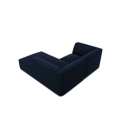 Cosmopolitan Design - Modulaire hoekbank rechts Siena 3-zits, flueel koningsblauw - 180x186x69cm