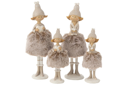 J-Line figuur Angel Hart + Ster Bont Rok - polyresin - mix - large - 2 stuks