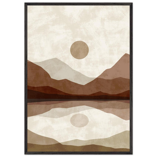 Artfulprints Poster met Lijst Boho – Mirror mountain   - 70x100 cm - Meerkleurig