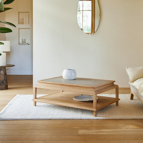 Tikamoon Rechthoekige salontafel van massief teak - Naturel