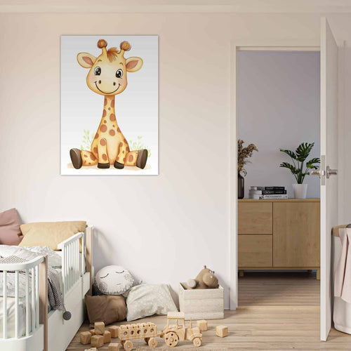 Artfulprints  Vrolijke giraffe   poster 50x70 cm - vtwonen shop
