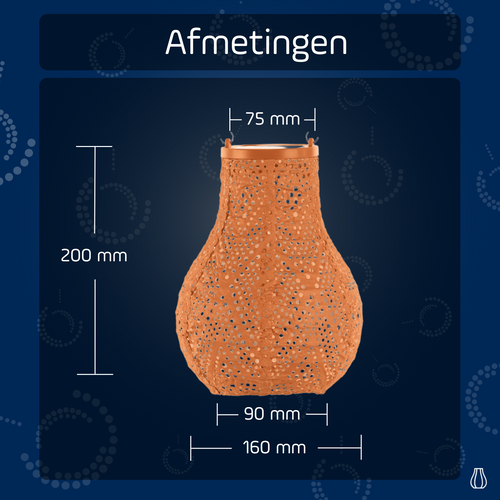 Lumiz solar lampion - ikat bulb - 16 cm - oranje