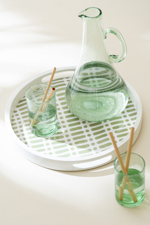 J-Line karaf - glas - transparant/groen - vtwonen shop