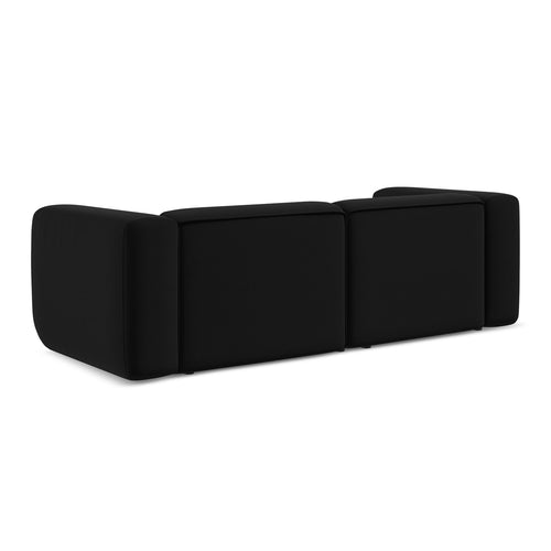 LaMiaSofa 3-zits bank Bari - velours - zwart - 228x89x70