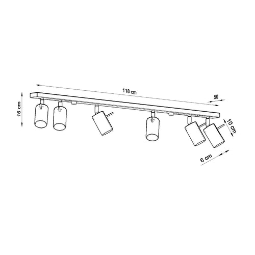 Sollux Lighting Plafondlamp RING 6L wit - 118x6x16cm