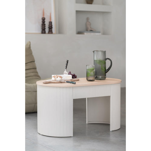 Leitmotiv bank Estriado - grijs - 80x40x42cm - vtwonen shop